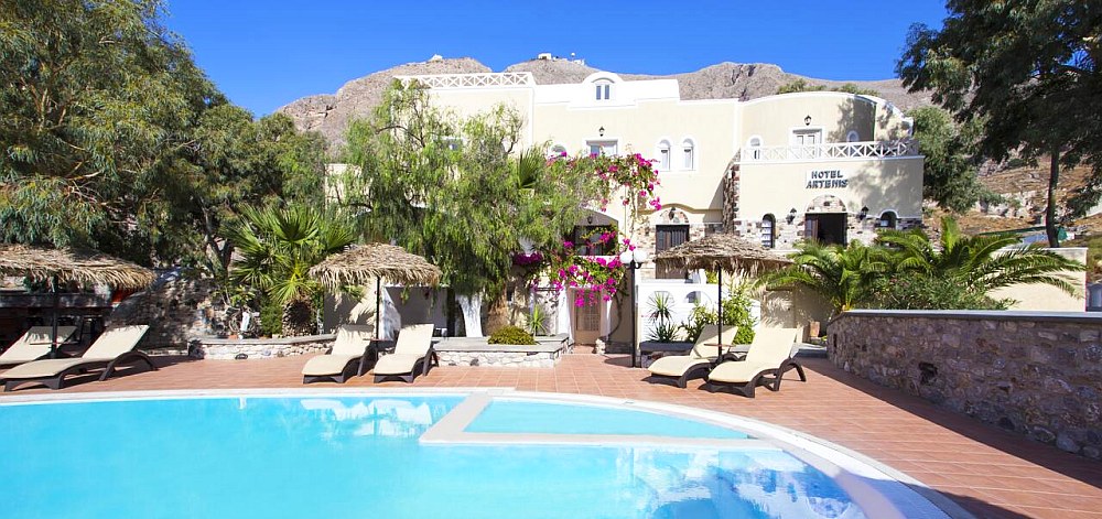Ekonomiškas ir pigus viešbutis Santorini